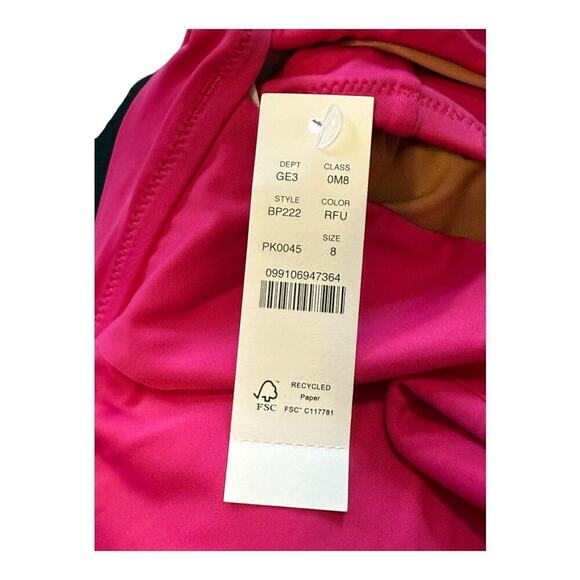 NEW J. Crew Women’s Size 10 Ruched Ruffle One-Piece Swimsuit Radiant Fuchsia NWT - Picture 4 of 4